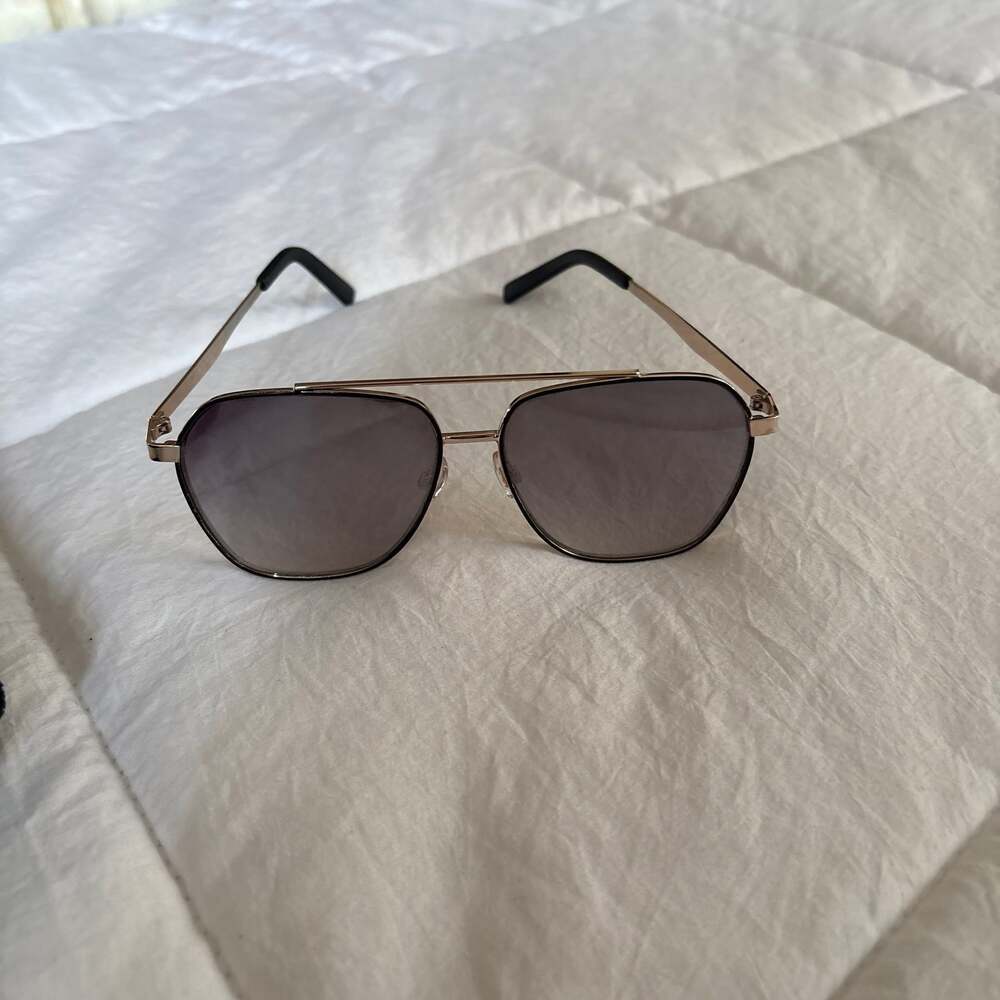 Sean John SJS3005 Men's Gold Metal Square Navigator Sunglasses